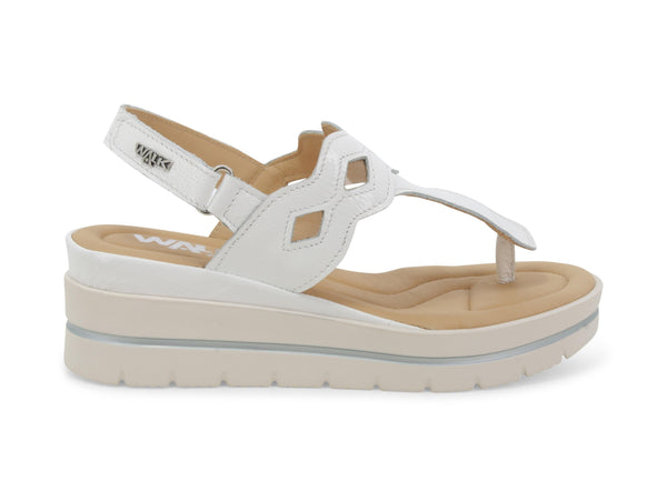 Melluso Sandali Comfort Estivi Infradito con Zeppa e Strappo Bianco 019187-223766